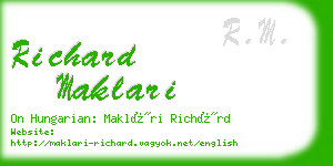 richard maklari business card